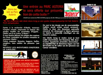 Asterix (Europe) (En,Fr,De,Es) box cover back